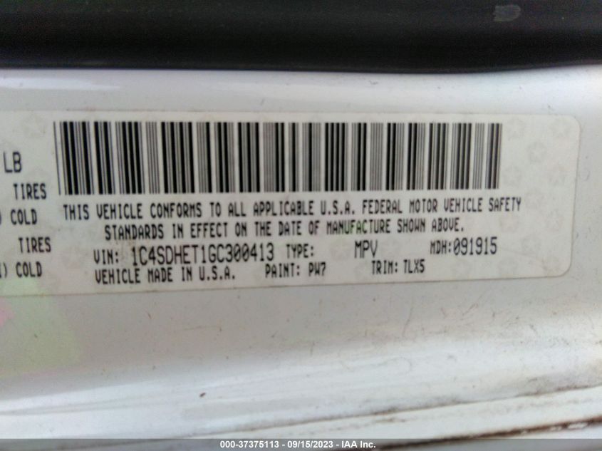 2016 DODGE DURANGO CITADEL - 1C4SDHET1GC300413