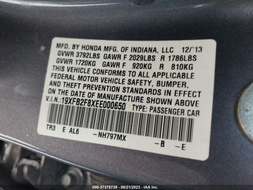 2014 HONDA CIVIC SEDAN EX - 19XFB2F8XEE000650