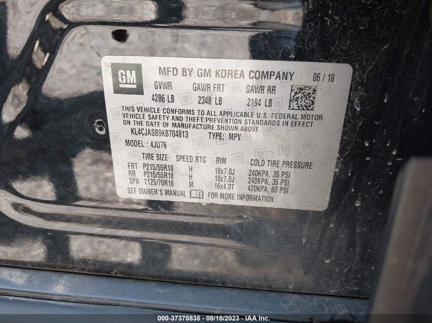 2019 BUICK ENCORE PREFERRED - KL4CJASB9KB704813