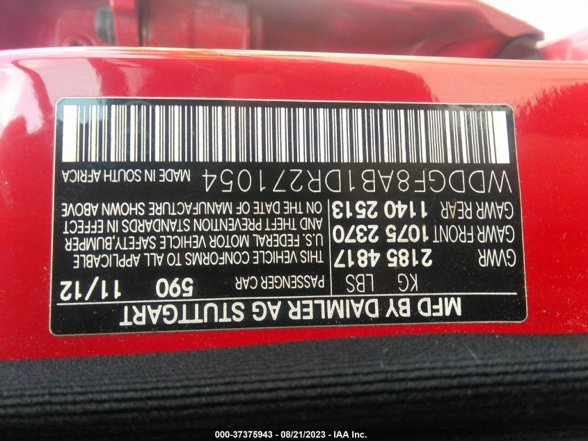2013 MERCEDES-BENZ C-CLASS C 300 - WDDGF8AB1DR271054