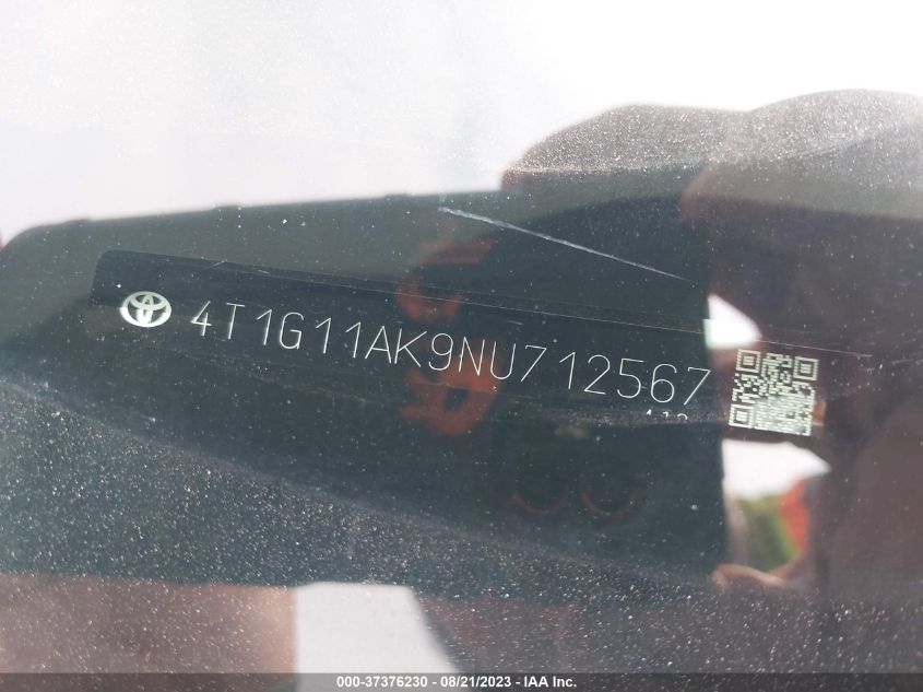 2022 TOYOTA CAMRY SE - 4T1G11AK9NU712567