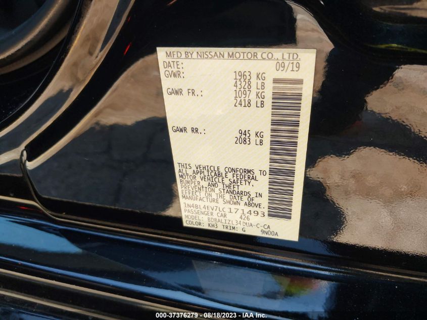2020 NISSAN ALTIMA 2.5 SL - 1N4BL4EV7LC171493