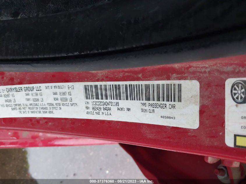 2013 DODGE AVENGER SXT - 1C3CDZCGXDN731109