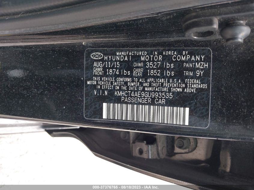 2016 HYUNDAI ACCENT SE - KMHCT4AE9GU993535