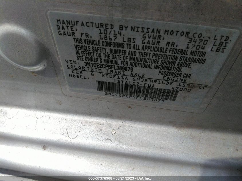 2015 NISSAN VERSA NOTE SR - 3N1CE2CP5FL389879