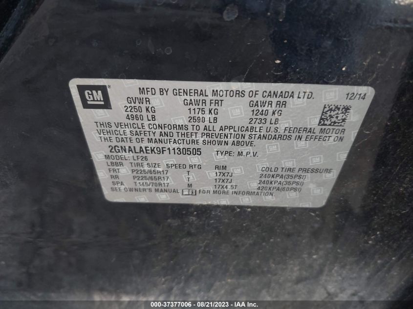 2015 CHEVROLET EQUINOX LS - 2GNALAEK9F1130505