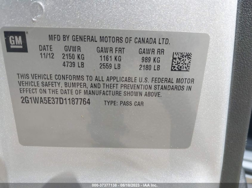2013 CHEVROLET IMPALA LS - 2G1WA5E37D1187764