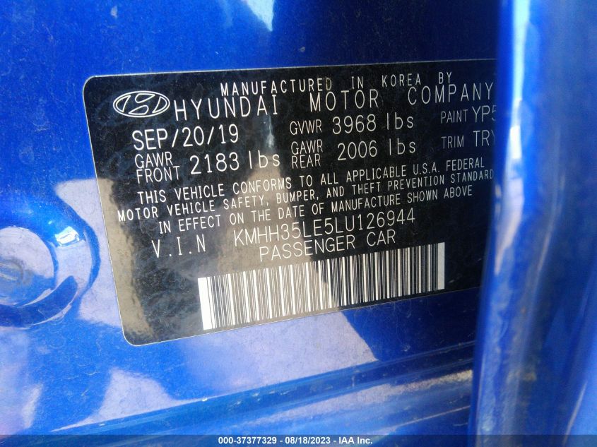 2020 HYUNDAI ELANTRA GT - KMHH35LE5LU126944
