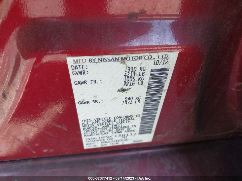2013 NISSAN ALTIMA 2.5/S/SV/SL - 1N4AL3AP5DC158112