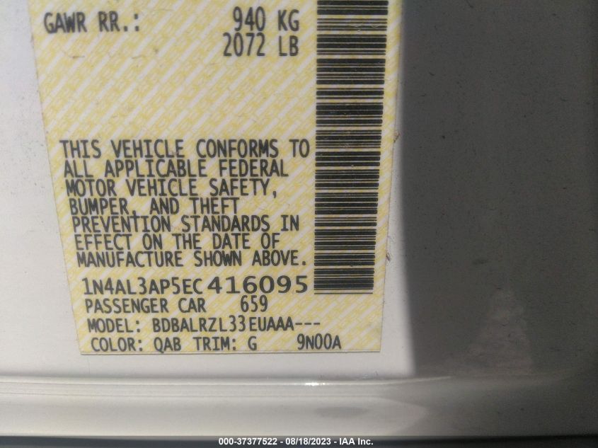 2014 NISSAN ALTIMA 2.5 - 1N4AL3AP5EC416095
