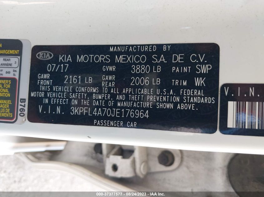 2018 KIA FORTE LX - 3KPFL4A70JE176964