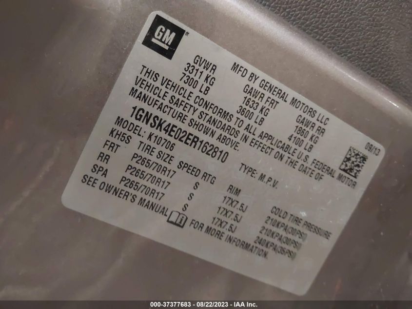 2014 CHEVROLET TAHOE COMMERCIAL - 1GNSK4E02ER162810