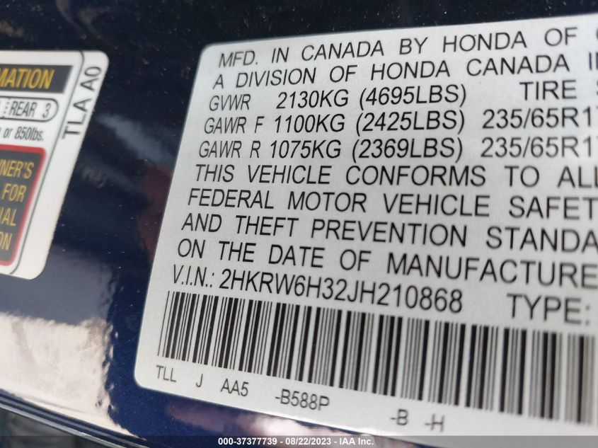 2018 HONDA CR-V LX - 2HKRW6H32JH210868
