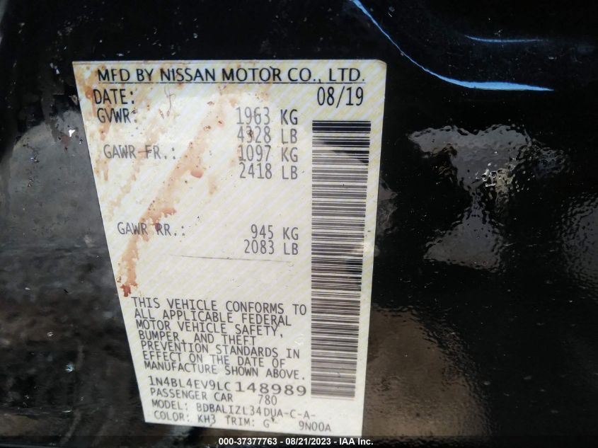 2020 NISSAN ALTIMA 2.5 SL - 1N4BL4EV9LC148989