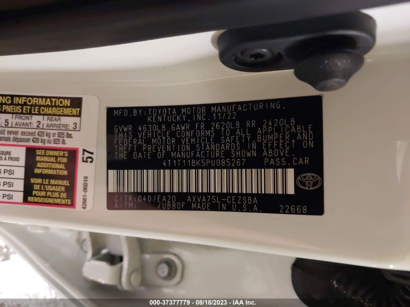 2023 TOYOTA CAMRY SE - 4T1T11BK5PU085267