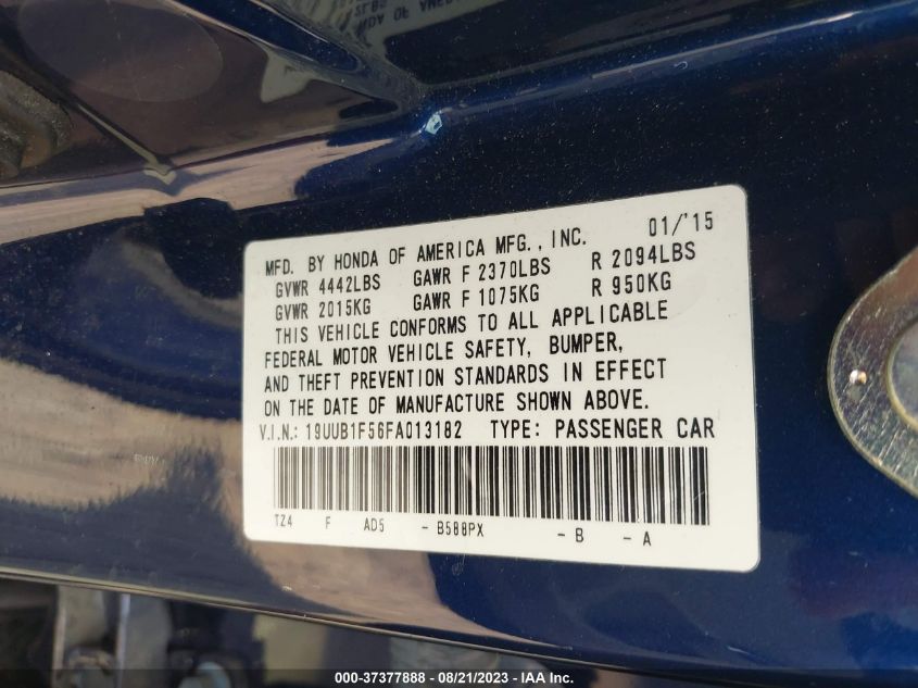 2015 ACURA TLX TECH - 19UUB1F56FA013182