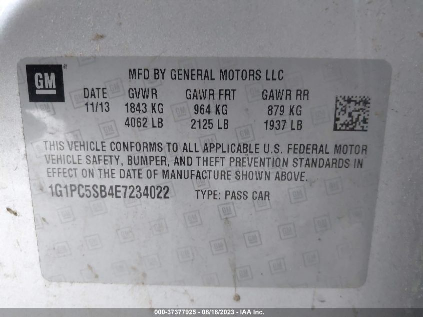 2014 CHEVROLET CRUZE 1LT - 1G1PC5SB4E7234022