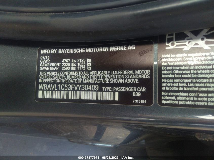 2015 BMW X1 XDRIVE28I - WBAVL1C53FVY30409