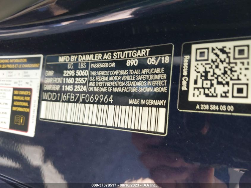 2018 MERCEDES-BENZ E-CLASS E 400 - WDD1J6FB7JF069964