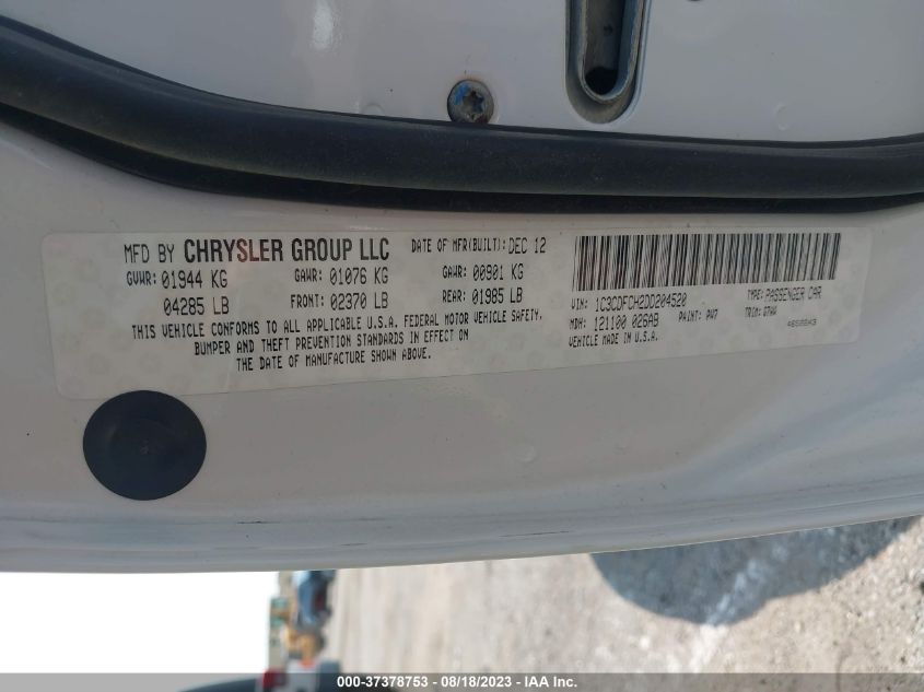 2013 DODGE DART LIMITED - 1C3CDFCH2DD204520