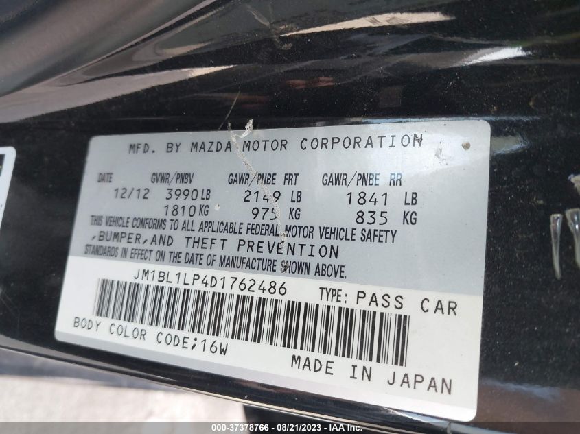 2013 MAZDA MAZDA3 I TOURING - JM1BL1LP4D1762486