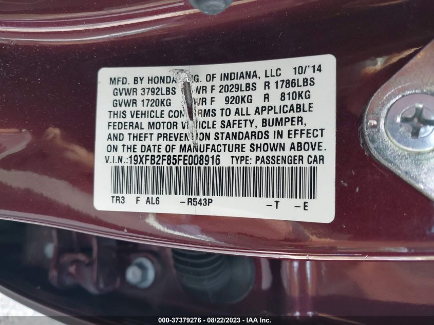 2015 HONDA CIVIC SEDAN EX - 19XFB2F85FE008916