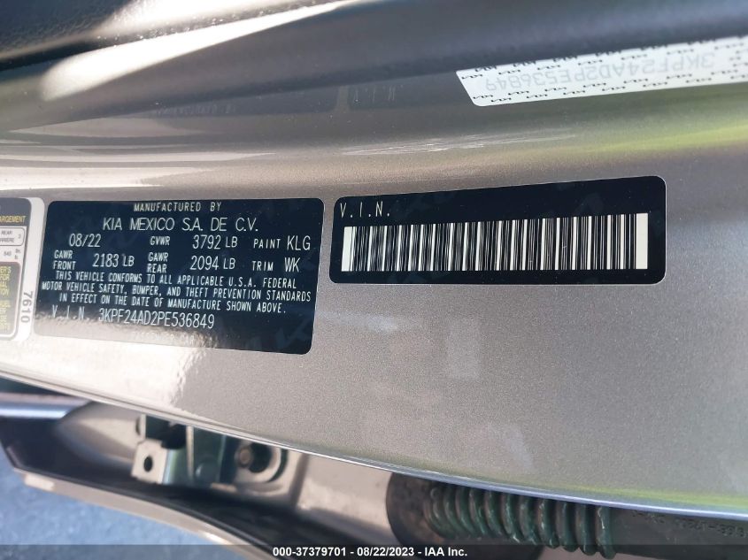 2023 KIA FORTE LXS - 3KPF24AD2PE536849