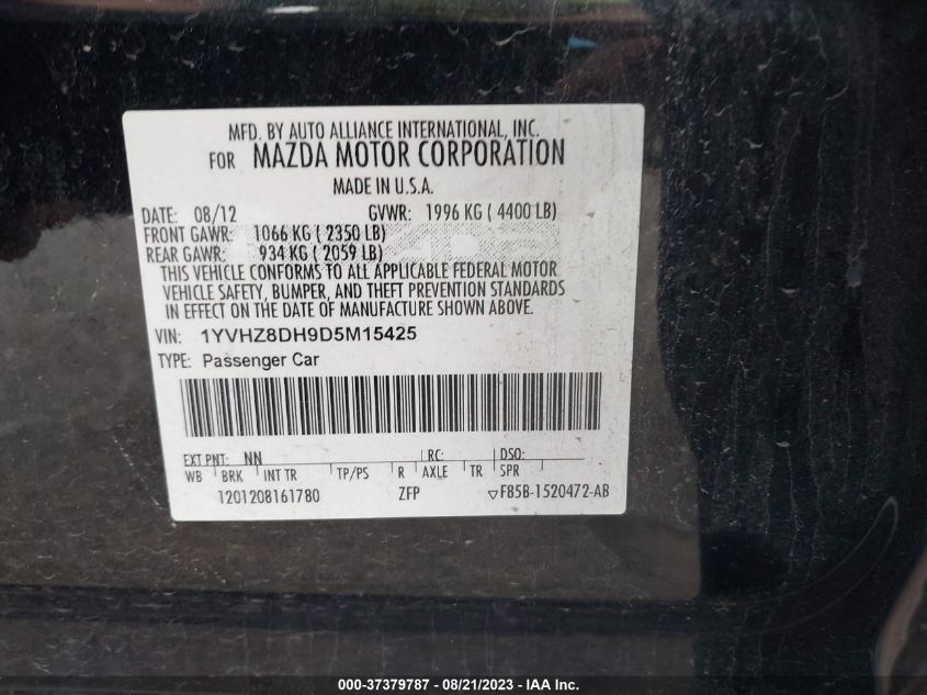 2013 MAZDA MAZDA6 I TOURING - 1YVHZ8DH9D5M15425