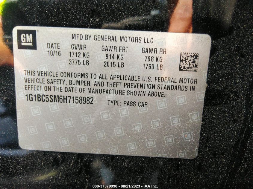 2017 CHEVROLET CRUZE LS - 1G1BC5SM6H7158982