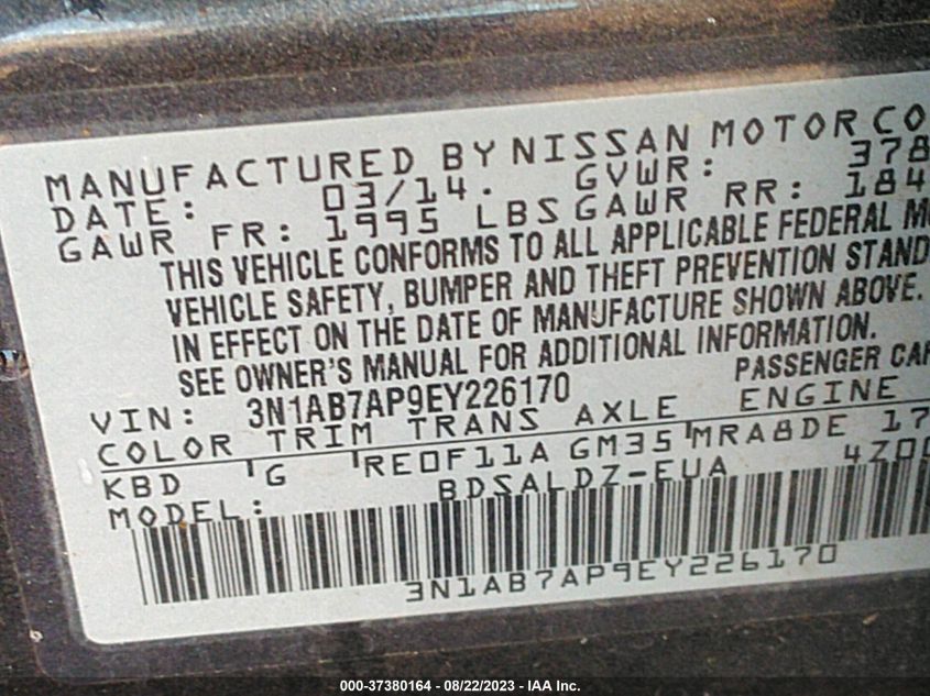 2014 NISSAN SENTRA FE+ SV - 3N1AB7AP9EY226170