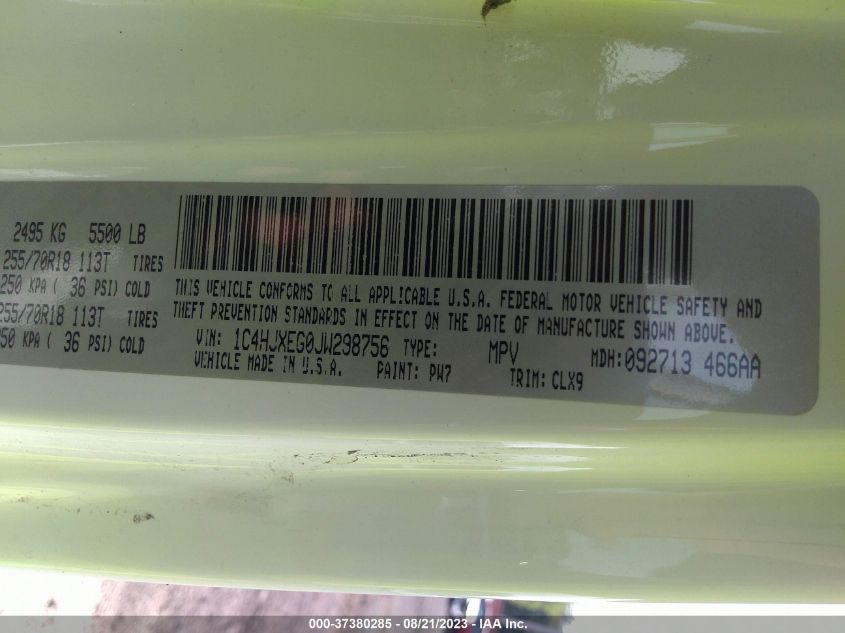 2018 JEEP WRANGLER UNLIMITED SAHARA - 1C4HJXEG0JW298756