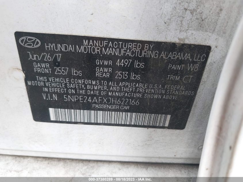 2018 HYUNDAI SONATA SE - 5NPE24AFXJH622166