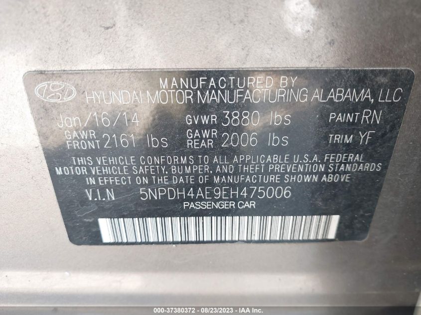 2014 HYUNDAI ELANTRA SE - 5NPDH4AE9EH475006