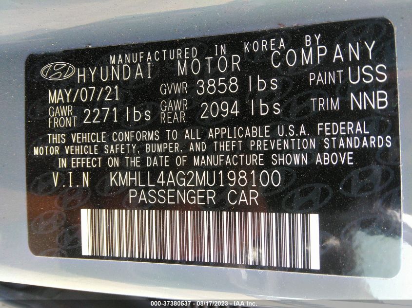2021 HYUNDAI ELANTRA SE - KMHLL4AG2MU198100