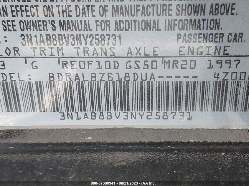 2022 NISSAN SENTRA S - 3N1AB8BV3NY258731