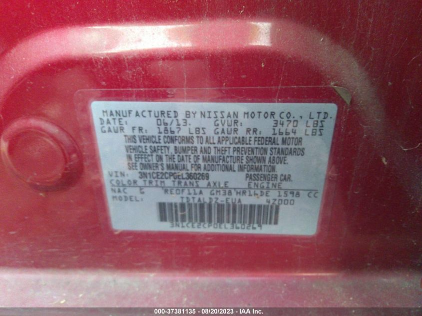 2014 NISSAN VERSA NOTE SV - 3N1CE2CP0EL360269