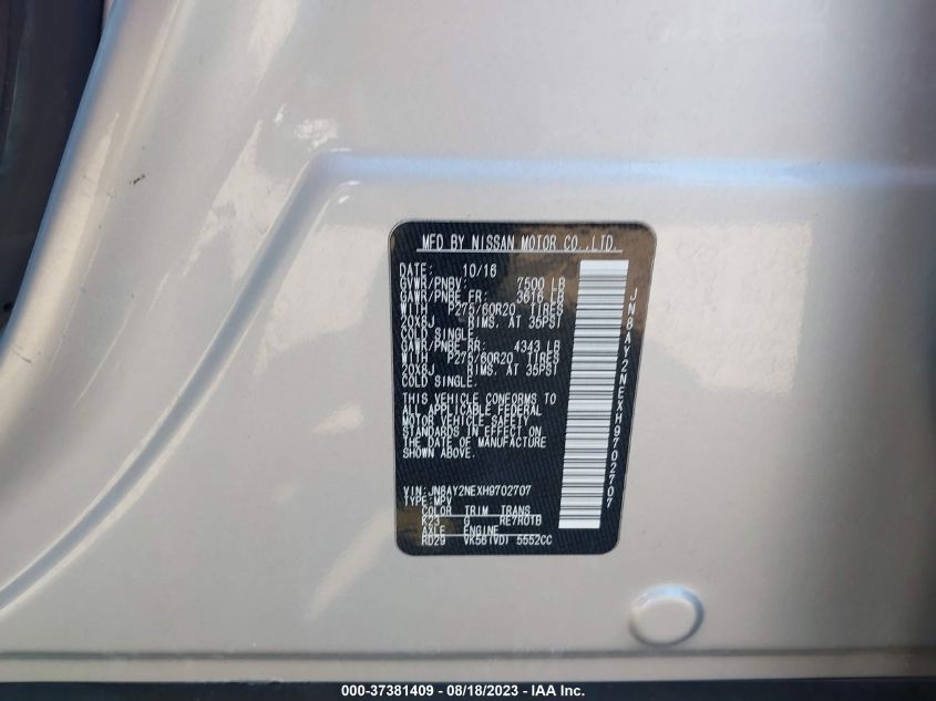 2017 NISSAN ARMADA PLATINUM - JN8AY2NEXH9702707