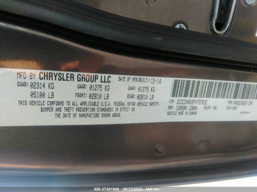 2015 DODGE CHARGER SE - 2C3CDXBG9FH737632