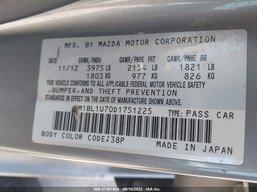 2013 MAZDA MAZDA3 I SPORT - JM1BL1U70D1751225