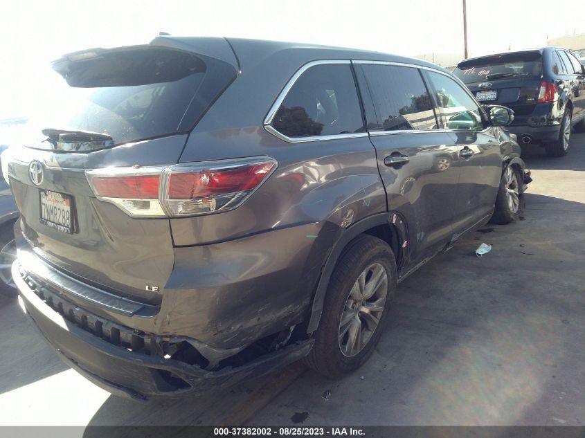 2015 TOYOTA HIGHLANDER LE/LE PLUS - 5TDZKRFH4FS113748