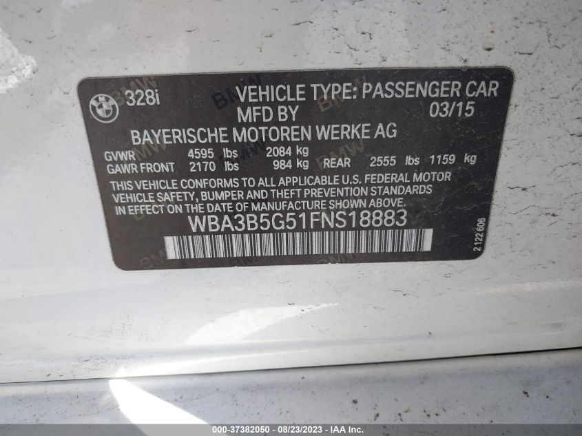 2015 BMW 3 SERIES 328I XDRIVE - WBA3B5G51FNS18883