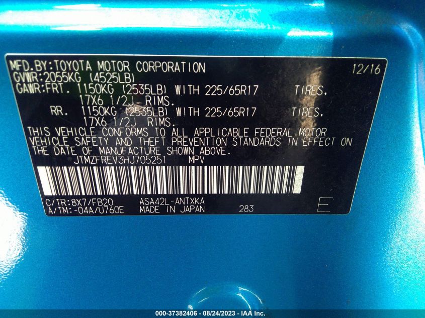 2017 TOYOTA RAV4 LE - JTMZFREV3HJ705251