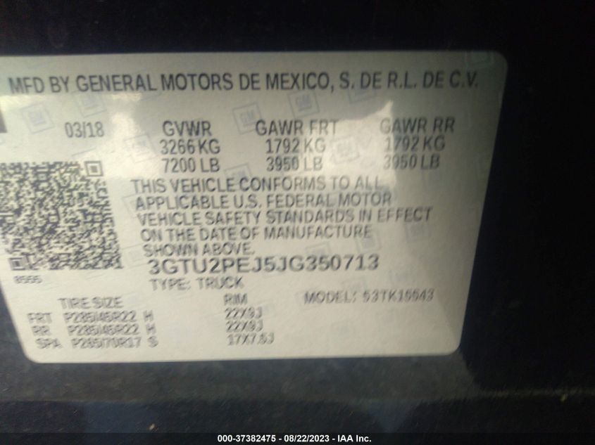 2018 GMC SIERRA 1500 DENALI - 3GTU2PEJ5JG350713