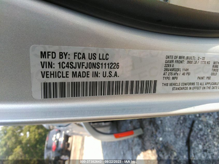 2022 JEEP GRAND WAGONEER SERIES II - 1C4SJVFJ0NS111226