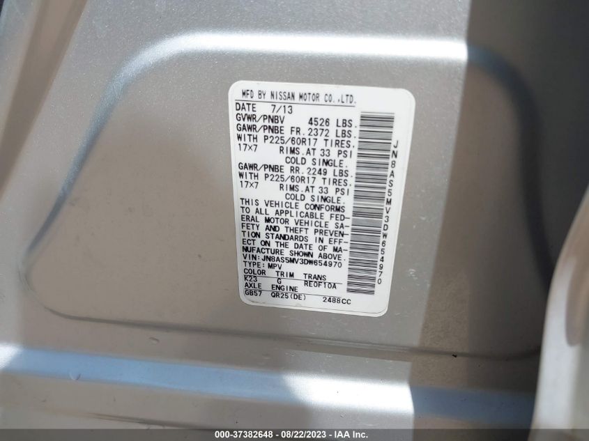 2013 NISSAN ROGUE SV - JN8AS5MV3DW654970