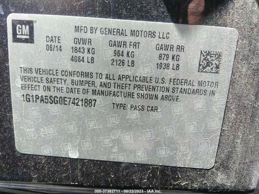 2014 CHEVROLET CRUZE LS - 1G1PA5SG0E7421887