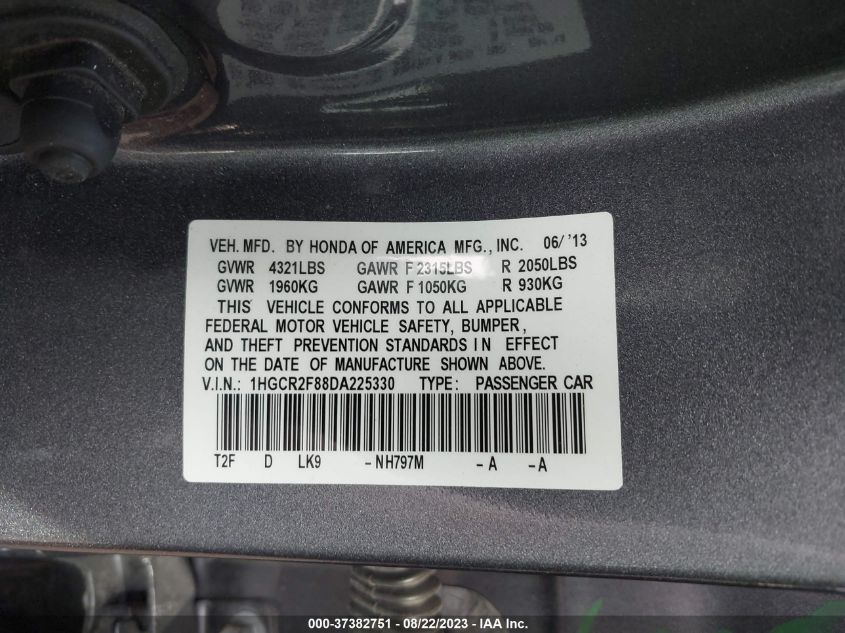 2013 HONDA ACCORD SDN EX-L - 1HGCR2F88DA225330