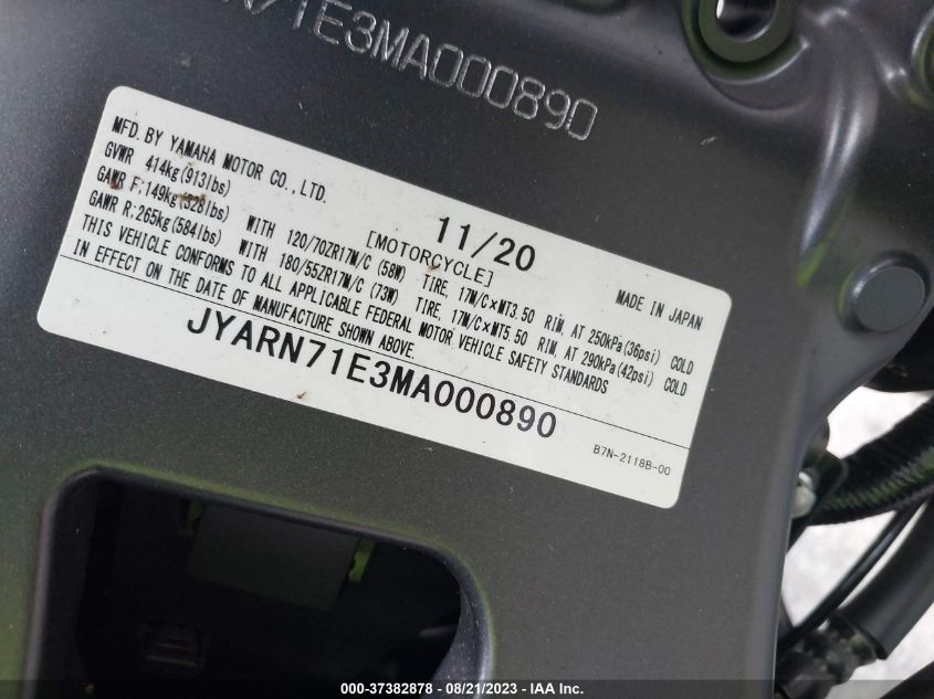 2021 YAMAHA MT09 JYARN71E3MA000890
