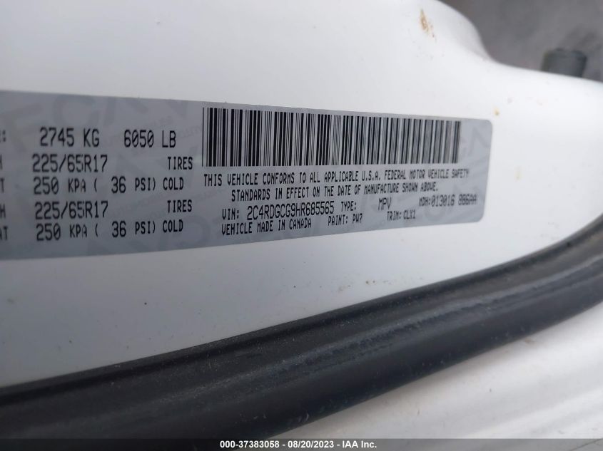 2017 DODGE GRAND CARAVAN SXT - 2C4RDGCG9HR685565