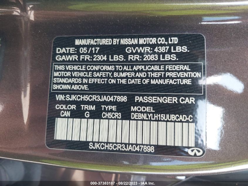 2018 INFINITI QX30 PREMIUM SJKCH5CR3JA047898